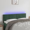 vidaXL T&ecirc;te de lit &agrave; LED Vert fonc&eacute; 144x5x78/88 cm Velours