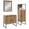 vidaXL Ensemble de mobilier de salle de bain avec &eacute;tag&egrave;re 3 pcs Marron