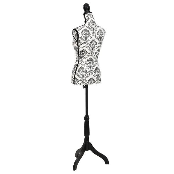 vidaXL Buste de pr&eacute;sentation Femme Noir et blanc