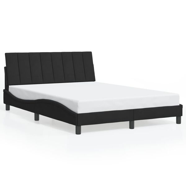 vidaXL Cadre de lit sans matelas Hanko noir 140x190 cm velours