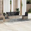 vidaXL Salon de jardin 5 pcs avec coussins gris clair r&eacute;sine tress&eacute;e