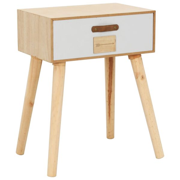vidaXL Table de chevet avec 1 tiroir 44x30x58,5 cm Bois de pin massif