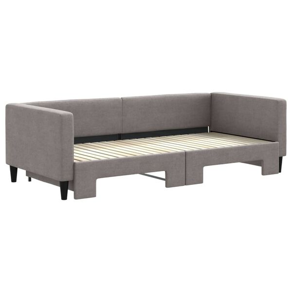 vidaXL Lit de jour avec gigogne sans matelas taupe 90x200 cm