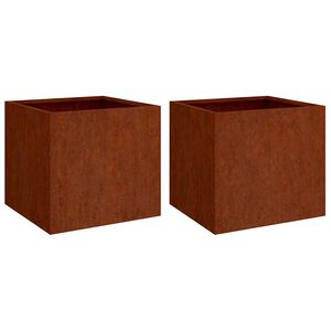 vidaXL Jardini&egrave;res 2 pcs 49x47x46 cm acier corten