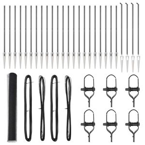 vidaXL Poteau de cl&ocirc;ture. Gris