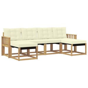 vidaXL Ensemble de canap&eacute;s d'ext&eacute;rieur 6 pcs Blanc et cr&egrave;me