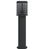 vidaXL Lampadaires d'ext&eacute;rieur avec sortie 3 pcs noir acier inoxydable