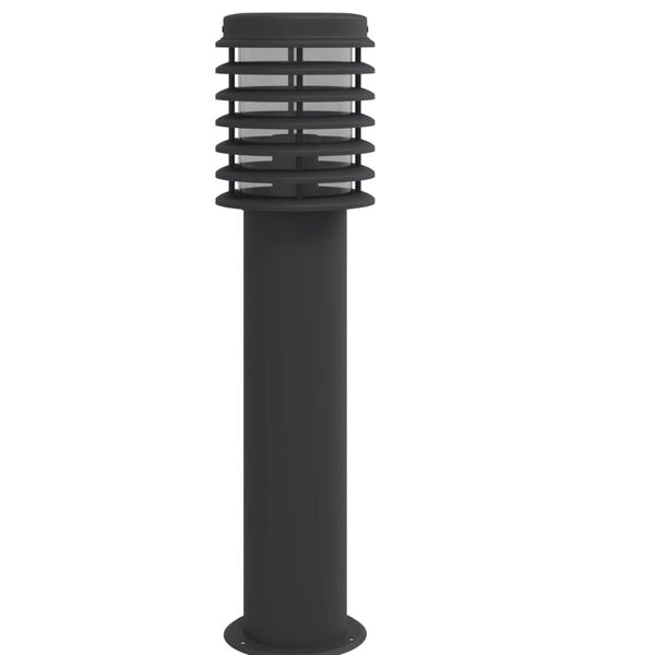 vidaXL Lampadaires d'ext&eacute;rieur avec sortie 3 pcs noir acier inoxydable