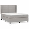 vidaXL Sommier &agrave; lattes de lit avec matelas Gris clair 140x200cm Tissu
