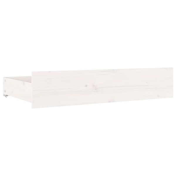 vidaXL Tiroirs de lit 4 pcs Blanc Bois de pin massif