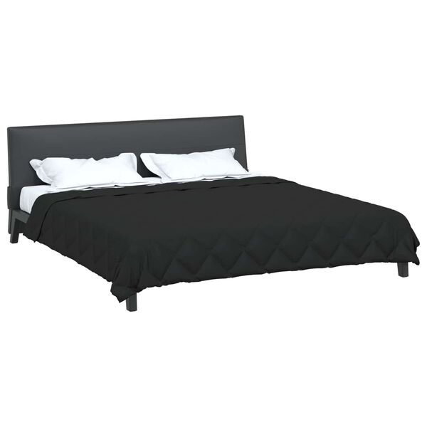 vidaXL Duvet d'&eacute;t&eacute; simple Noir 240 x 200 cm Microfibre