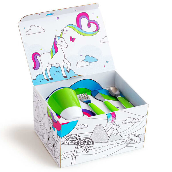 Munchkin Ensemble de vaisselle &agrave; manger 7 pcs Color Me Hungry Vert