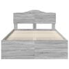 vidaXL Cadre de lit Gris Sonoma 135 x 190 cm Bois de pin massif