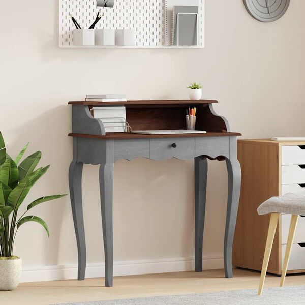 vidaXL Bureau d'&eacute;criture bois d'acajou massif 80x40x92 cm