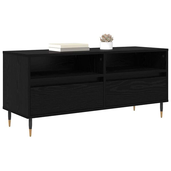 vidaXL Meuble TV avec tiroir Ch&ecirc;ne noir 100 x 34,5 x 44,5 cm
