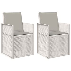 vidaXL Chaises de jardin salle &agrave; manger 2 pc Blanc et gris clair PP
