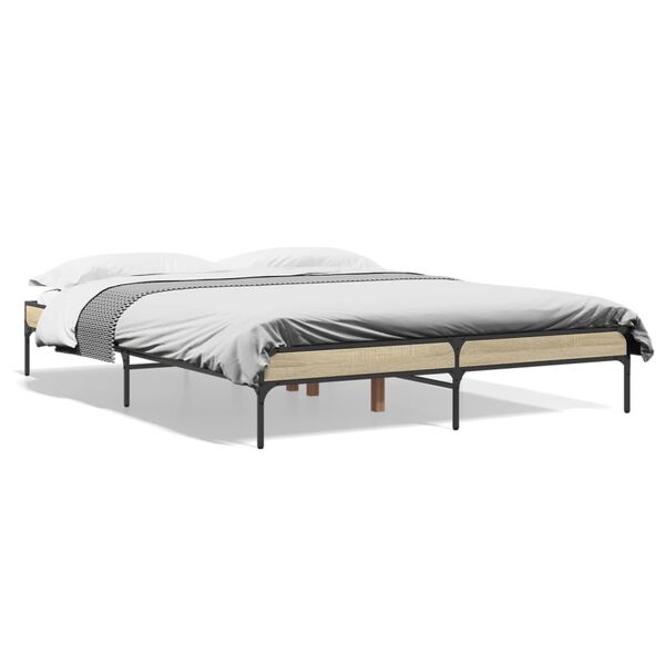 vidaXL Cadre de lit sans matelas ch&ecirc;ne sonoma 140x200 cm