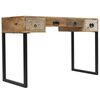 vidaXL Bureau Bois de manguier massif et cuir véritable 117x50x76 cm