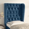 vidaXL T&ecirc;te de lit avec oreilles Bleu fonc&eacute; 83x23x118/128 cm Velours