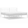 vidaXL Cadre de lit m&eacute;tal sans matelas et t&ecirc;te de lit blanc 180x200 cm