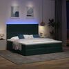 vidaXL Cadre de lit ottoman avec matelas vert fonc&eacute; 200x200 cm velours