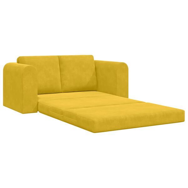 vidaXL Canap&eacute;-Lit 60cm Jaune Velours