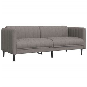 vidaXL Canap&eacute; &agrave; 3 places taupe tissu