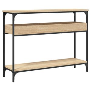 vidaXL Table console avec &eacute;tag&egrave;re Ch&ecirc;ne Sonoma 100 x 29 x 75 cm Bois d'ing&eacute;nierie