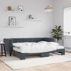 vidaXL Lit de jour avec gigogne et matelas gris foncé 80x200cm velours