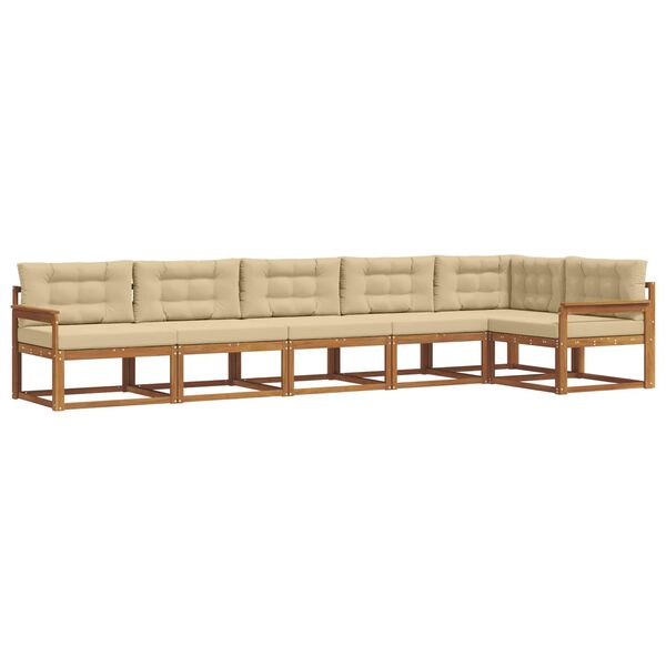 vidaXL Ensemble de canap&eacute;s d'ext&eacute;rieur 6 pcs Naturel et Beige