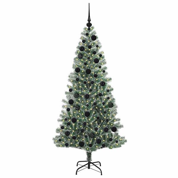vidaXL Arbre de Noël artificiel floconné de neige avec lumière LED