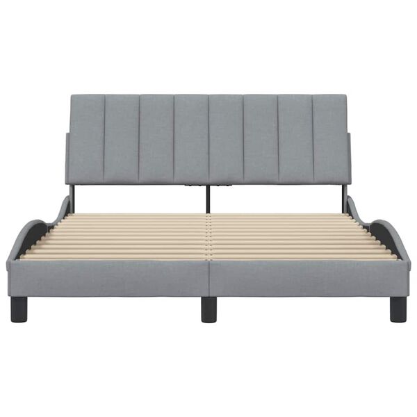 vidaXL Cadre de lit sans matelas Hanko gris clair 140x200 cm tissu