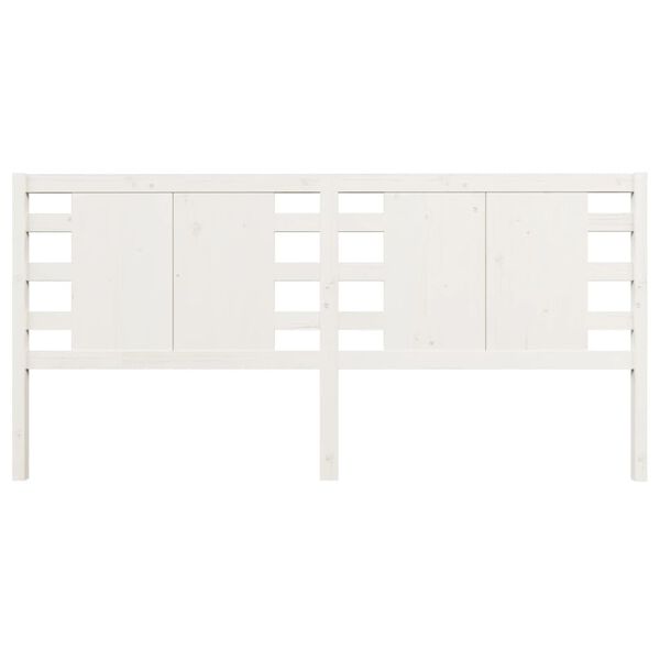vidaXL T&ecirc;te de lit Blanc 186x4x100 cm Bois massif de pin