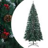 vidaXL Sapin de No&euml;l artificiel 400 cm PVC et Acier Vert et blanc