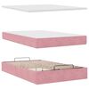 vidaXL Cadre de lit ottoman avec matelas rose 120x200 cm velours