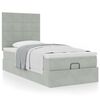 vidaXL Cadre de lit ottoman avec matelas gris clair 80x200 cm velours