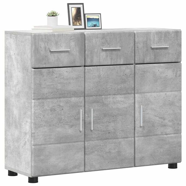 vidaXL Buffet FLORIN Gris b&eacute;ton 88,5 x 30,5 x 73 cm Bois d'ing&eacute;nierie