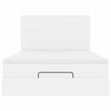 VidaXL Cadre de lit ottoman avec matelas blanc 140x190 cm similicuir