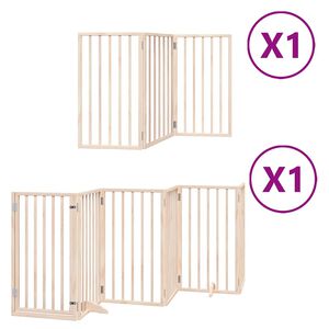 vidaXL Barri&egrave;re pour chiens avec porte pliable 9panneaux bois peuplier