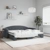 vidaXL Lit de jour avec gigogne sans matelas gris fonc&eacute; 90x190 cm