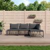 vidaXL Salon de jardin 4 pcs avec coussins anthracite résine tressée