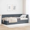 vidaXL Cadre de lit d'angle avec matelas 2 pcs Gris Velours