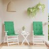 vidaXL Coussins de chaise de jardin &agrave; dossier haut lot de 2 vert tissu