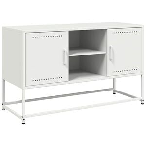 vidaXL Meuble TV blanc 100,5x39x60,5 cm acier