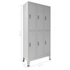 vidaXL Armoire &agrave; casiers Gris 45 x 90 x 180 cm