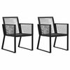 vidaXL Chaises de jardin lot de 2 Noir Rotin PVC