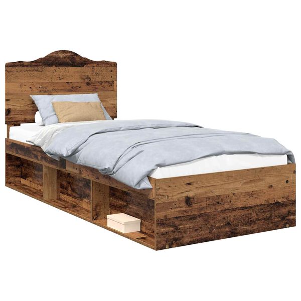 vidaXL Cadre de lit Bois ancien 90 x 190 cm Pin massif