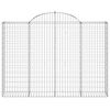 vidaXL Paniers à gabions arqués 7 pcs 200x30x140/160 cm Fer galvanisé