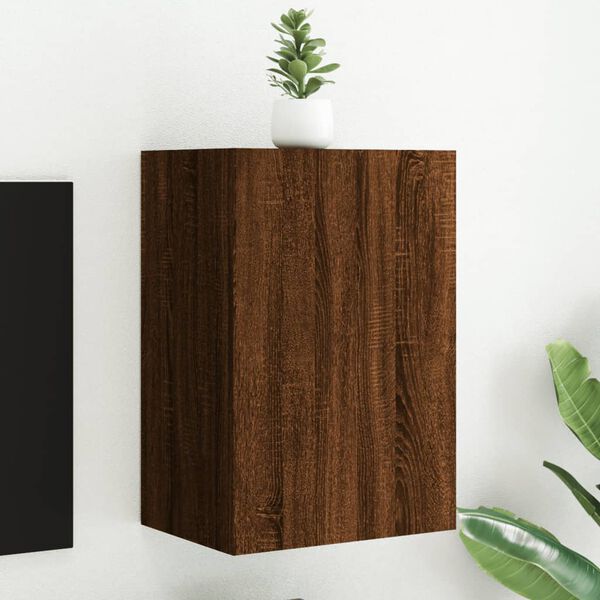 vidaXL Meuble TV mural chêne marron 40,5x30x60 cm bois d'ingénierie
