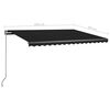 vidaXL Auvent automatique et capteur de vent/LED 450x300 cm Anthracite